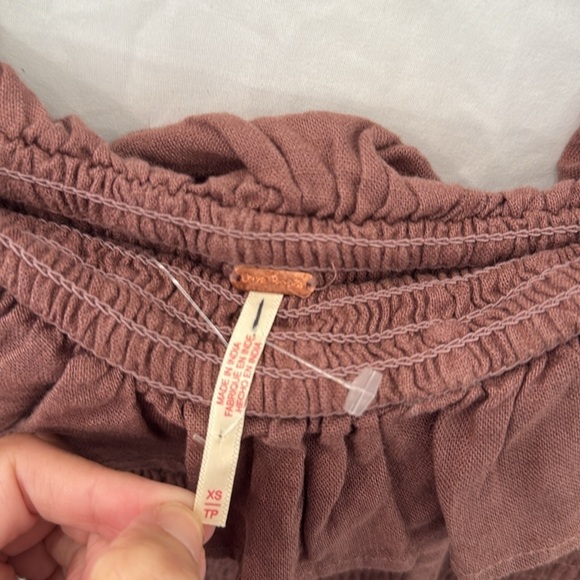 FREE PEOPLE Lush Life Linen Strapless Midi Dress - Antique Oak size xs - Picture 5 of 7